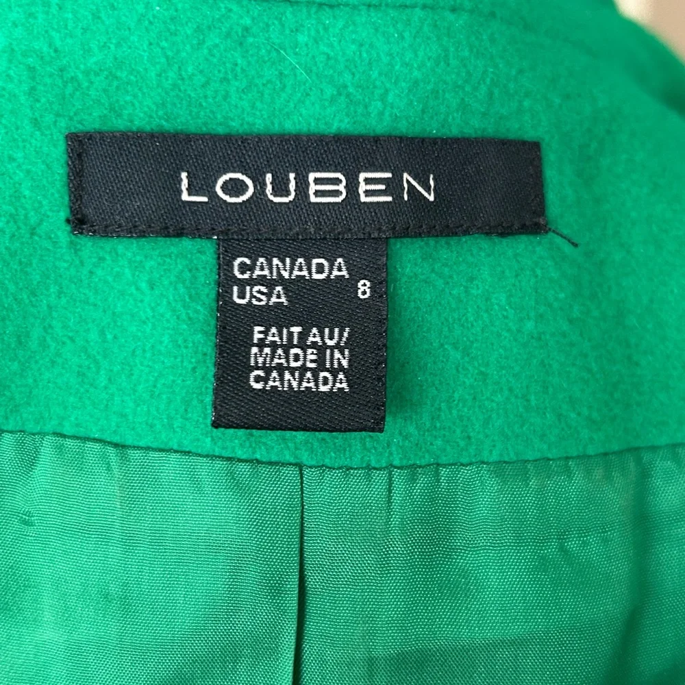 VTG Vibrant Green Women's Wool and Cashmere Blend Blazer - Picture 5 of 10